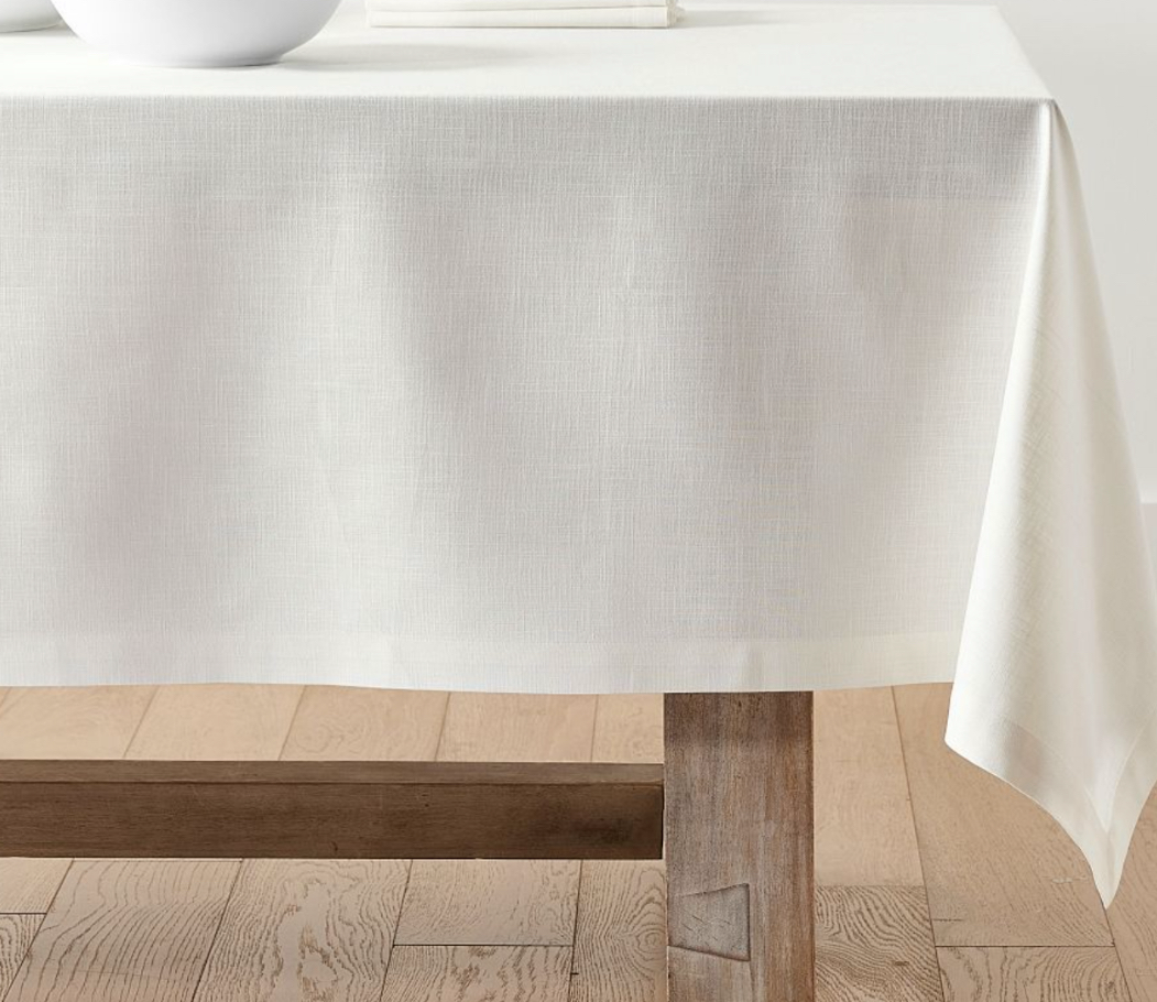 (6) Pottery Barn Organic Cotton Table Cloth