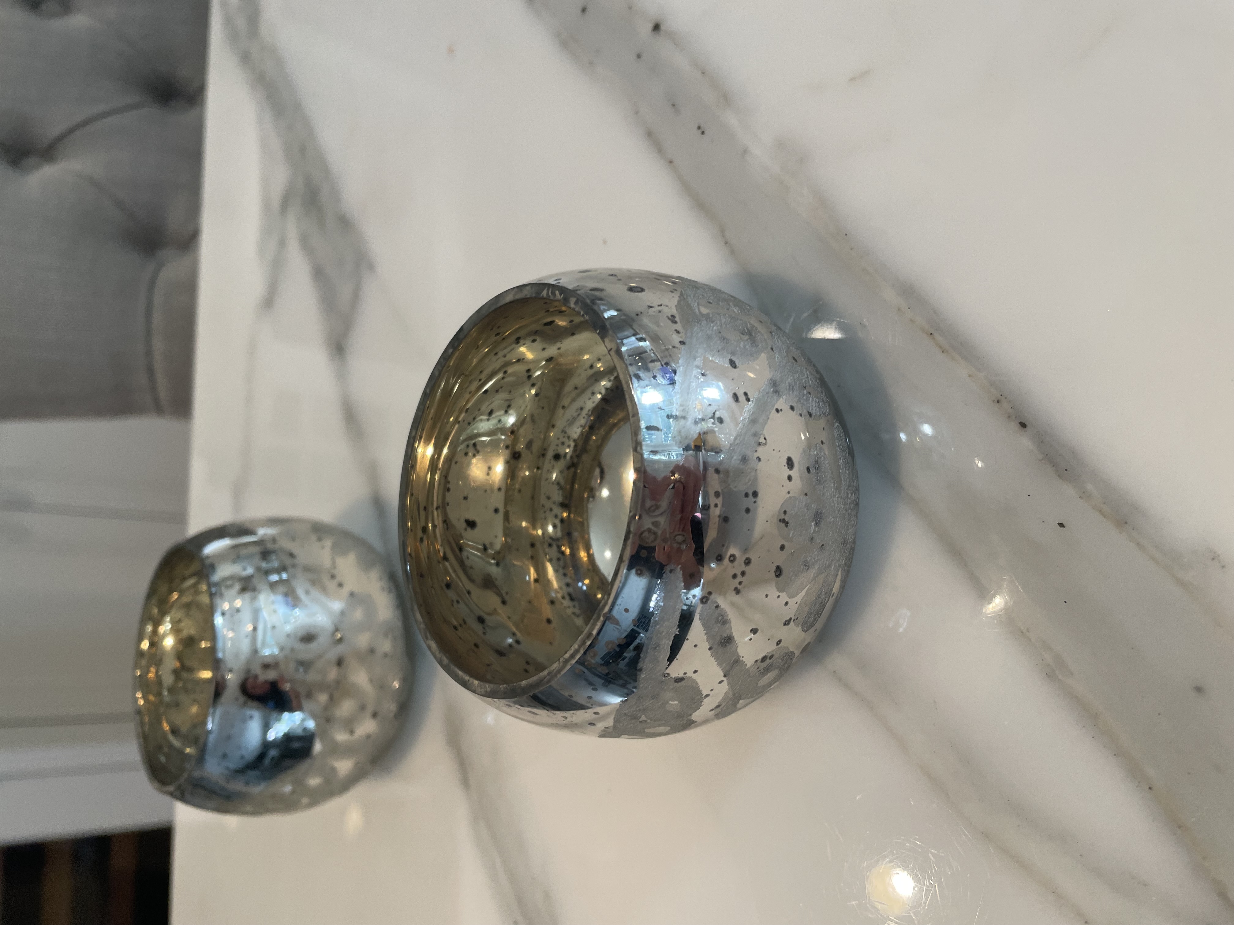 6- Mercury glass votives